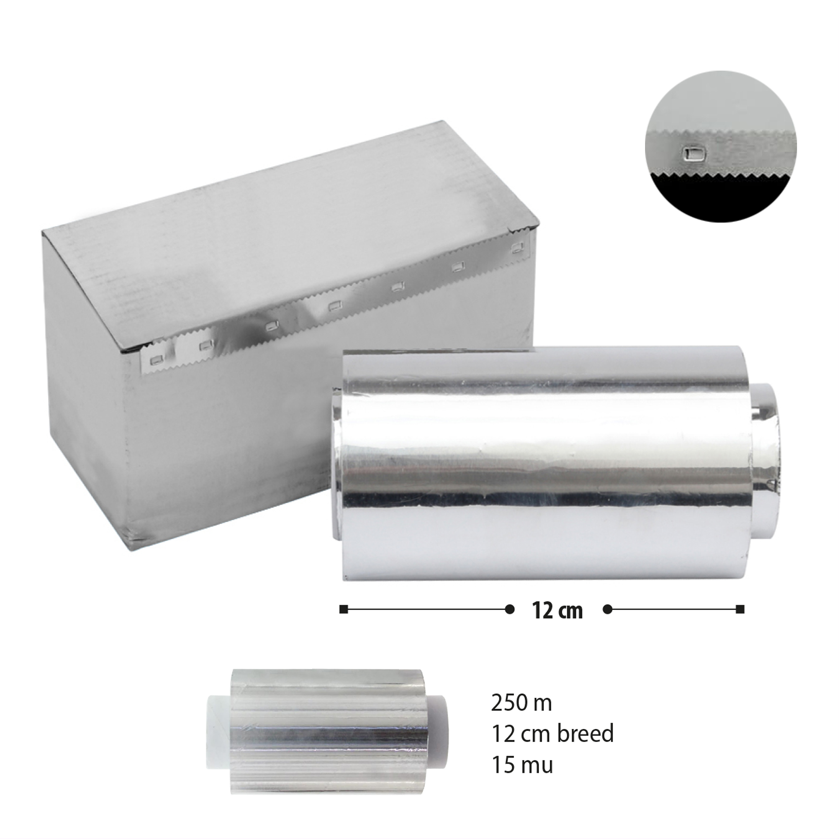 Aluminium Folie 15mu 12CMx250M - Afbeelding 2